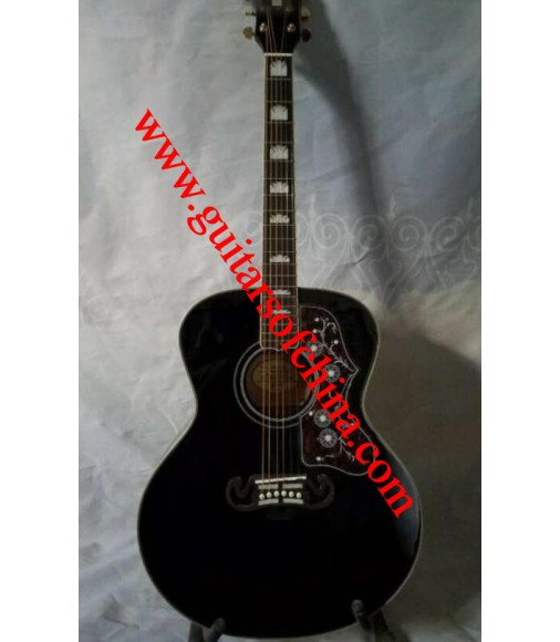 Chibson j 200 acoustic guitar all solid wood-black 